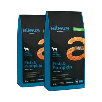 Alleva Natural Adult Medium/Maxi Fish & Pumpkin 2x12kg