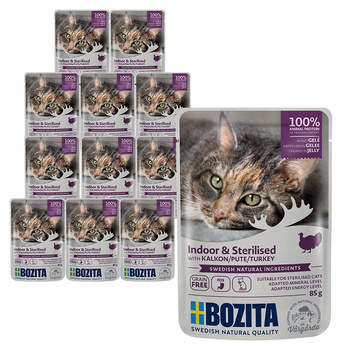 Bozita Feline Indoor & Sterilised Truthahn in Gelee 85g x 12