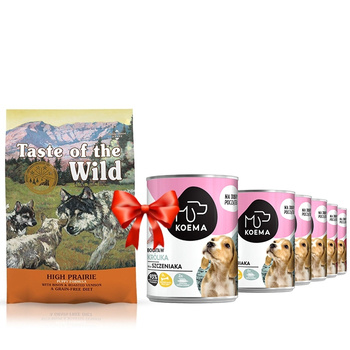 Taste of the Wild High Prairie Puppy 12,2kg + Koema Junior Probepaket 400g x 6