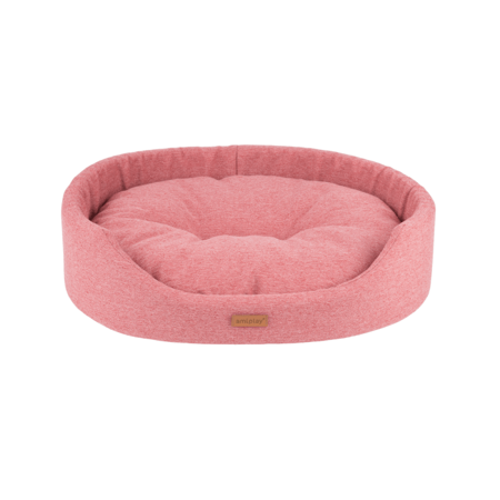 Amiplay ovales Hundebett Montana rosa [Größe XXL] 86 x 76 x 17cm