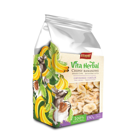 Bananenchips für Nagetiere und Kaninchen 4 x 150g