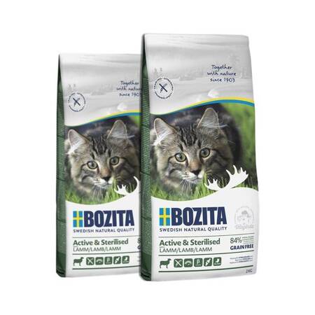 Bozita Active & Sterilised Grain Free Lamb 2x2kg