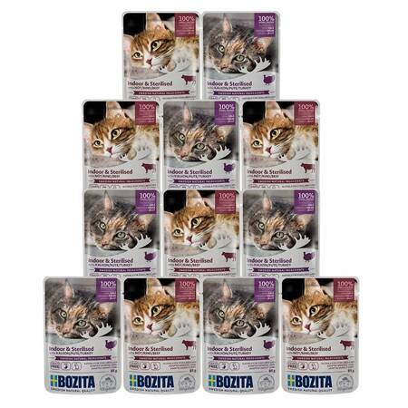 Bozita Feline Indoor & Sterilised Geschmacksmischung in Gelee 85g x 12 (Multipack)