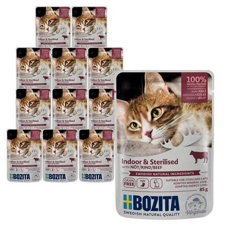 Bozita Feline Indoor & Sterilised Rindfleisch in Gelee 85g x 12