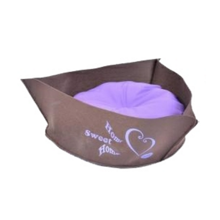 DUVO+ Hundebett in Grau/Fuchsia im Muschelstil 50x50x20cm