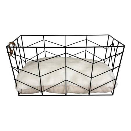 DUVO+ Rechteckiger schwarzer Metallkorb Hundebett 40x29x19cm