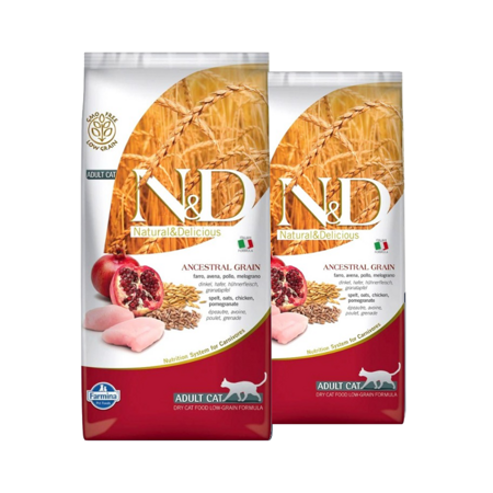 Farmina N&D Ancestral Grain Cat Adult Neutered Chicken 2x5kg