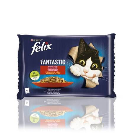 Felix Fantastic w galaretce Wiejskie Smaki królik i jagnięcina 85g x 4 (multipack x 1)