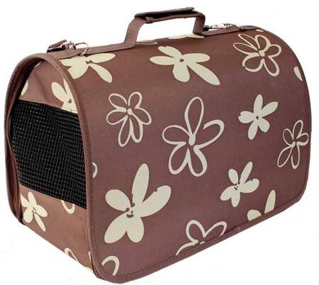 Hilton Braune Transporttasche mit Blumen 43x24x26cm