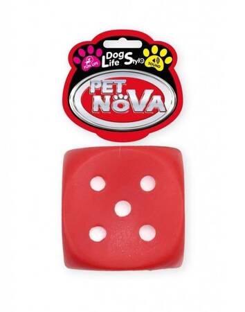 Pet Nova Gummiblock Dice mit Geräuschen rot 6cm