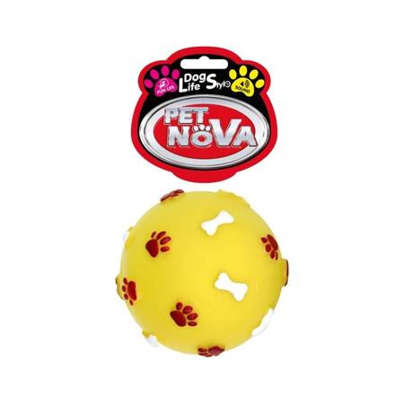 Pet Nova Quietschende Vinyl-Ball żółta 7,5cm