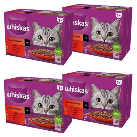 Whiskas Adult Klassische Gerichte in Soße 85g x 48 (multipack x 4)