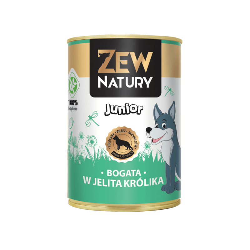 Zew Natury Junior 94% fleisch reich an Kaninchennebenerzeugnissen 12x400g