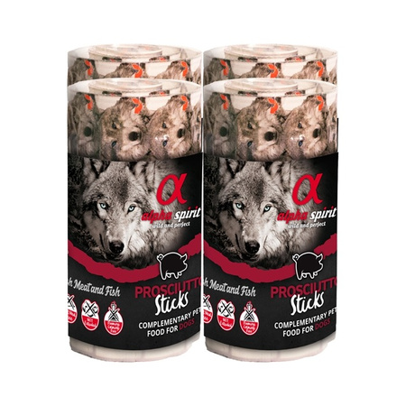 Alpha Spirit Dog Delikatesse auf einer Blisterpackung mit Prosciutto 16 Stk. x 4