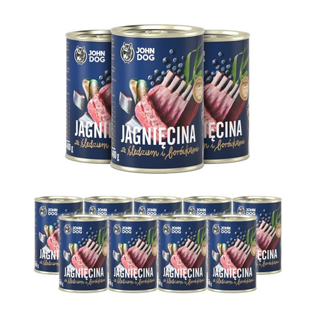 John Dog Berry Line Wildschwein und Kalbfleisch mit Blaubeeren 400g x 12